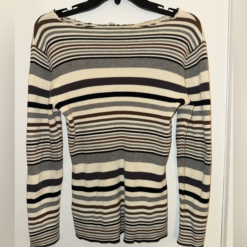 Striped off the shoulder top
